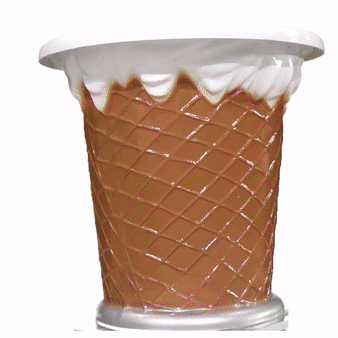 نمای 360 درجه میز دکوری مدل بستنی قیفی سایز کوچک