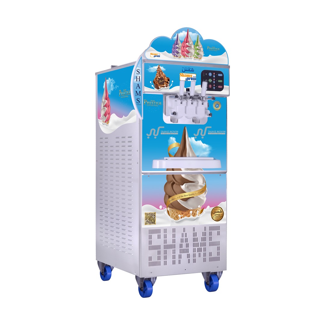 دستگاه بستنی ساز قیفی شمس سه فاز مدل پرستیژ